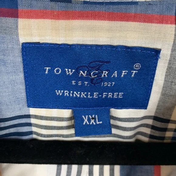 Town Craft wrinkle free mens button down shirt size XXL. Multi colored plaid - Picture 4 of 6